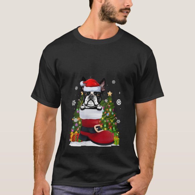 Camiseta Cocker Spaniel no Calçado Santa Hat Ugly Christma (Frente)