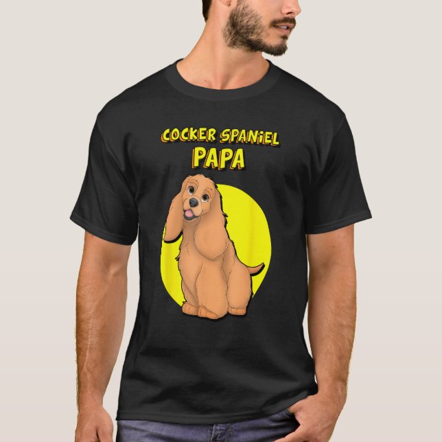 Camiseta Cocker Spaniel Papa Red Cocker Spaniel Dog Father (Frente)
