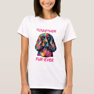 Camiseta Cocker Spaniel Pastel Colorida Abstrato Dog Art