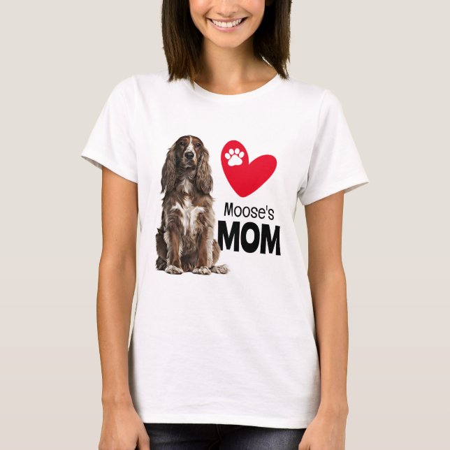 Camiseta Cocker Spaniel Personalizou T-Shirt Mãe (Frente)