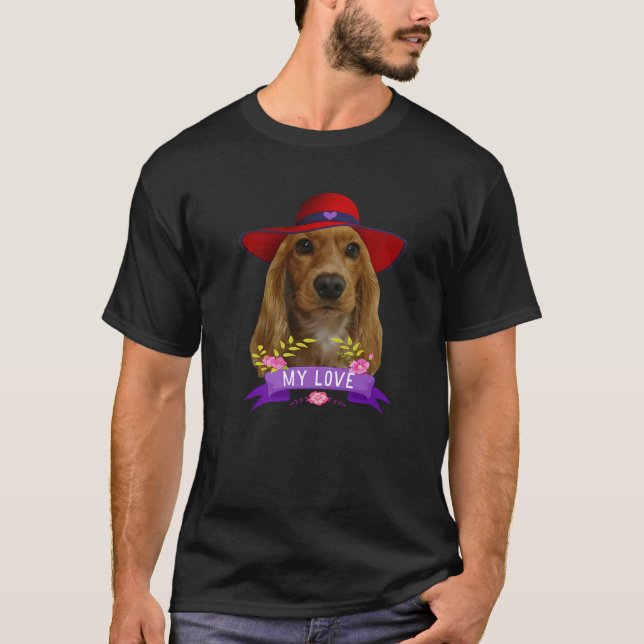 Camiseta Cocker Spaniel Pop Art Love Cocker Spaniels Pai Mo (Frente)