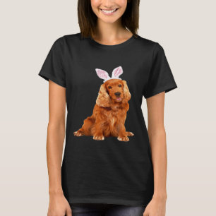 Camiseta Cocker Spaniel Vestindo Cão de Orelha da Páscoa