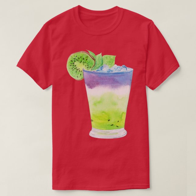 Camiseta Cocktail de kiwi fresco (Frente do Design)