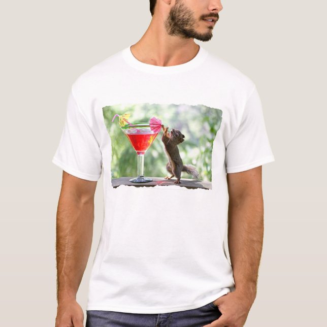 Camiseta Cocktail do bebendo do esquilo (Frente)