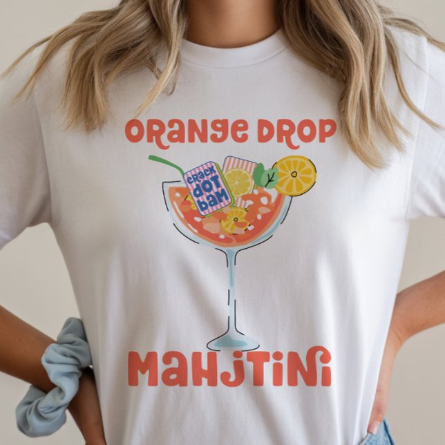 Camiseta Cocktail Mahjong de Martini Orange Drop (Criador carregado)