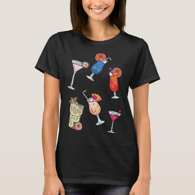 Camiseta Cocktail  Party Girls Night Out Drinking Bartendin (Frente)