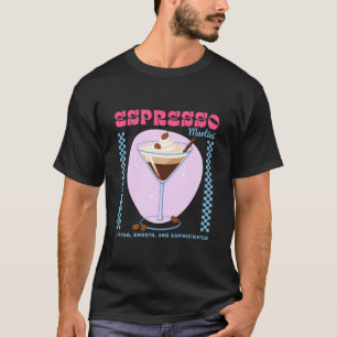 Camiseta Cocktail Retro de Espresso Martini Café Alcoólico