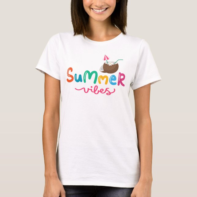 Camiseta Cocktail Vibrações de Verão Feminino (Frente)