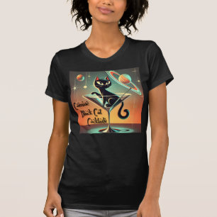 Camiseta Cocktails de Gato Negro Cósmico e Futuro Atômico