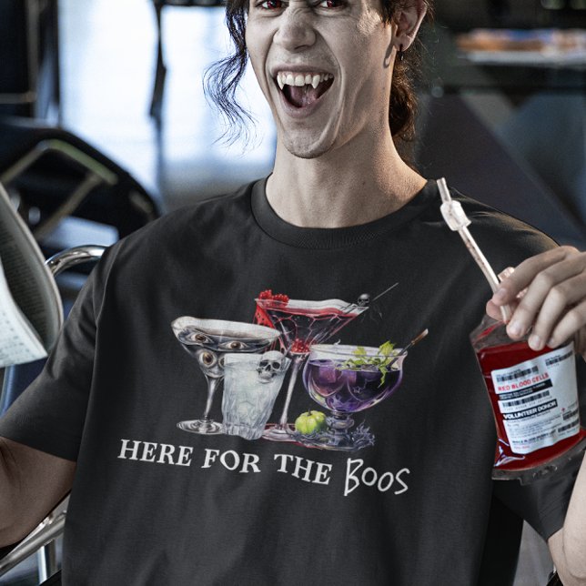 Camiseta Cocktails de Halloween Aqui para as Arreiações (Criador carregado)