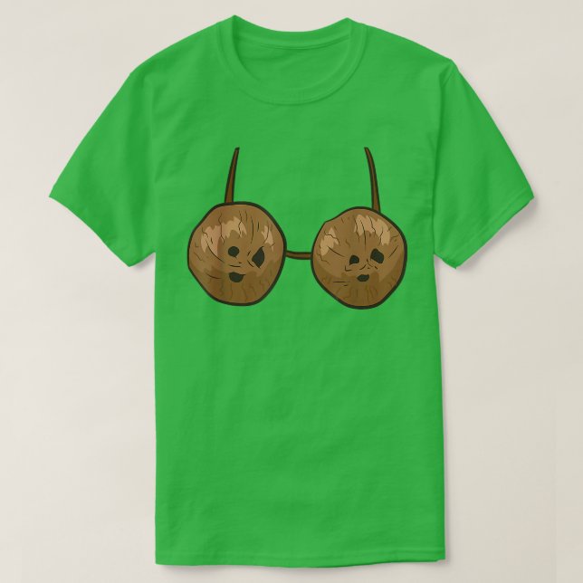 Camiseta Coco Engraçado Verão Cocos Bra Dia das Bruxas Engr (Frente do Design)