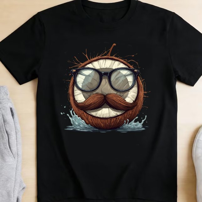 Camiseta Coco Funny Hipster com Bigode e Óculos  (Criador carregado)