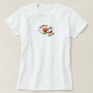 Camiseta coco minimalista estética tropical verão
