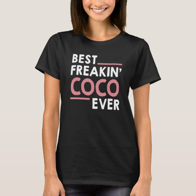 Camiseta Coco para Mulheres Avó Fofa Melhor Coco Freakin 'E (Frente)