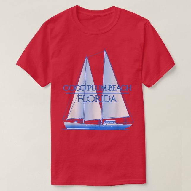 Camiseta Coco Plum Beach Florida Coastal Nautical Sailing S (Frente do Design)