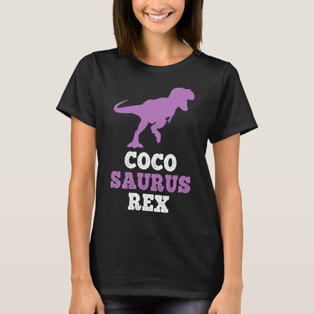 Camiseta Coco-saurus Rex Dino Dinossauro Cocosaurus Engraça (Frente)