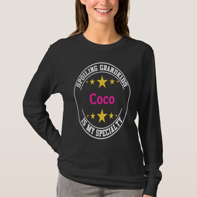 Camiseta Coco Spoiling Grandkids Is My Specialty  Grandmoth (Frente)