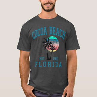 Camiseta Cocoa Beach Florida Retro Sunset Palm Trees