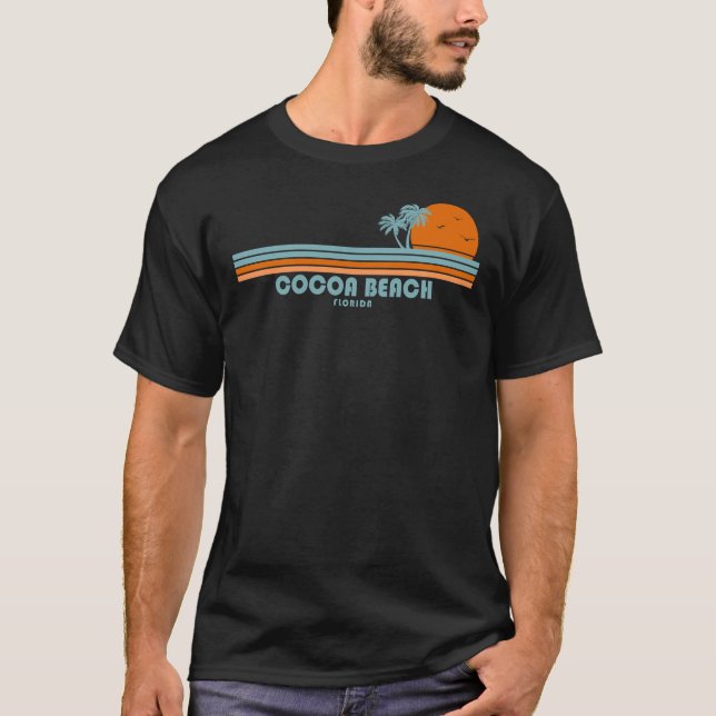 Camiseta Cocoa Beach Florida Sun Palm Trees (Frente)