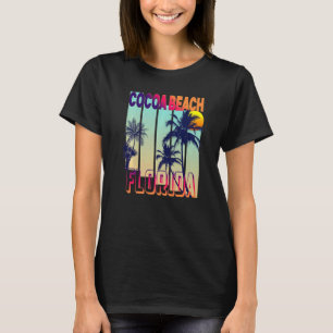Camiseta Cocoa Beach Retro Vintage Style Palm Tree Premium