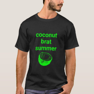 Camiseta Coconut brat verão engraçado negro verde-neonô leg