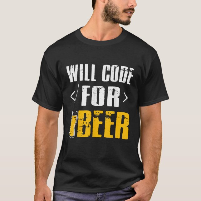 Camiseta Cód. Para Cerveja TShirt Programando Humor T Shir (Frente)