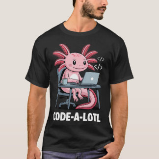 Camiseta Code-Alotl Axolote Engraçado Para