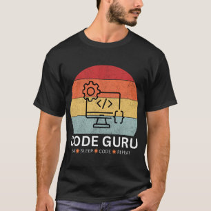 Camiseta Code Guru - Comer, Dormir, Codificar, Repetir
