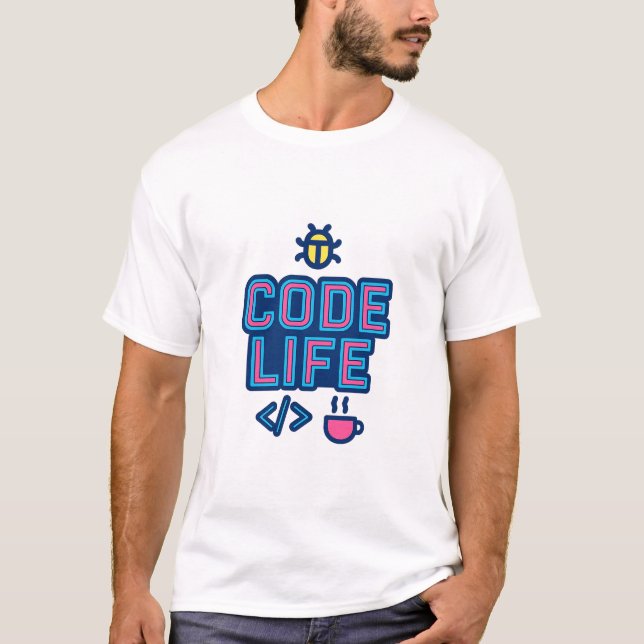 Camiseta CODE LIFE Dev Tee – For Programmers, Coders & Debu (Frente)