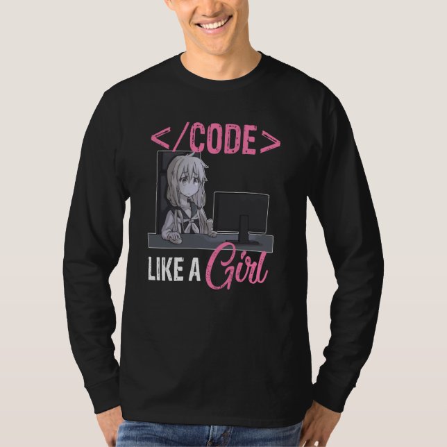 Camiseta Code Like A Girl Software Developer Coding Program (Frente)
