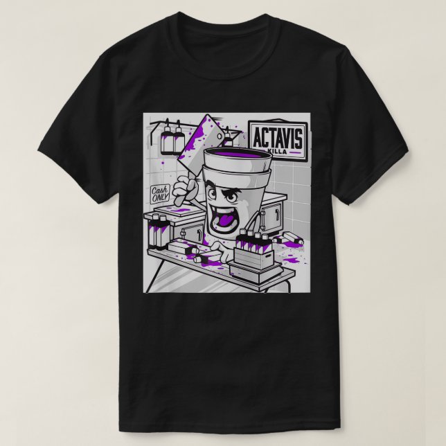 Camiseta Codeine Lean Double Cup Styrofoam Purple Drank Cou (Frente do Design)