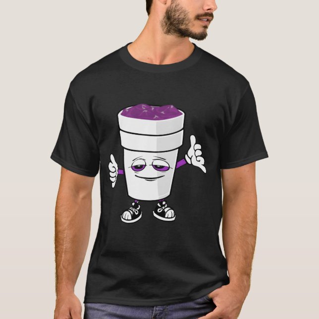 Camiseta Codeine Purple Bebe Sizzurp Dupla Taça Lean (Frente)