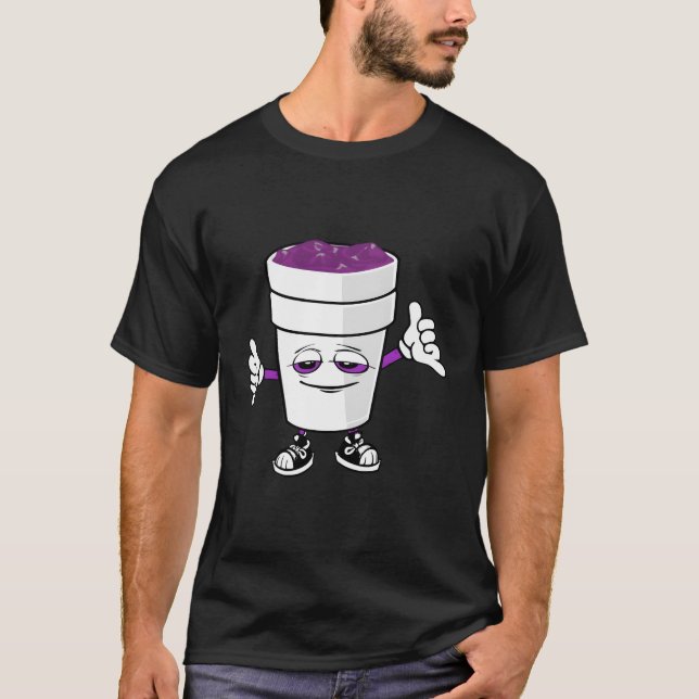 Camiseta Codeine Purple Bebe Sizzurp Dupla Taça Lean (Frente)