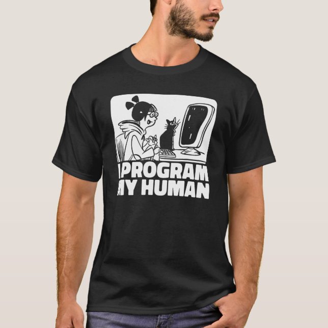 Camiseta Coder Feline Developer Software Processor Cat Prog (Frente)