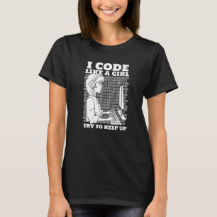 Camiseta Coder Girl Programing Software Developer P