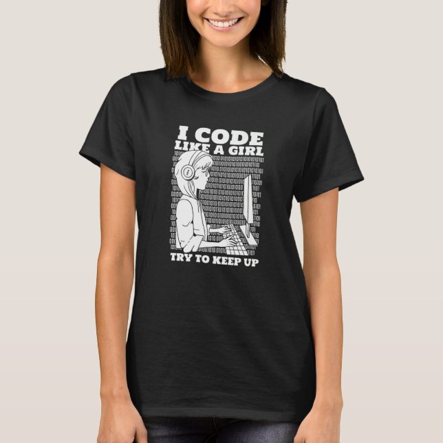Camiseta Coder Girl Programing Software Developer P (Frente)