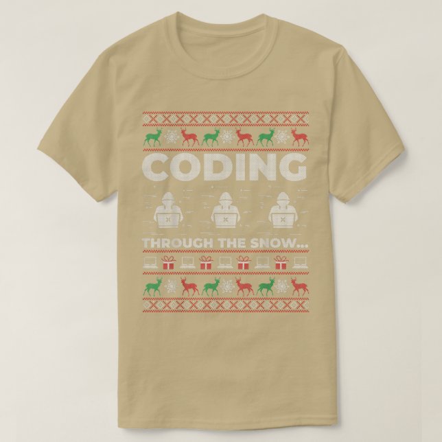 Camiseta Codificação através do Presente de Natal Feio da N (Frente do Design)