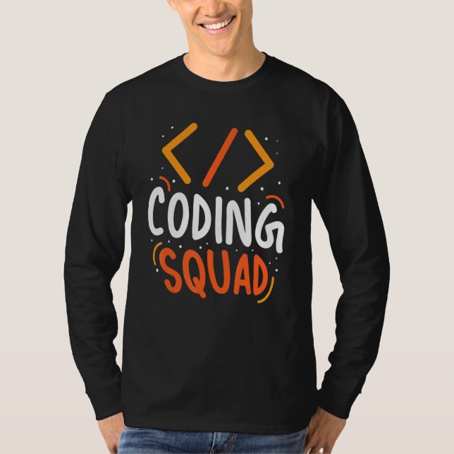 Camiseta Codificação Código Esquadrão Ditos do Programador  (Frente)