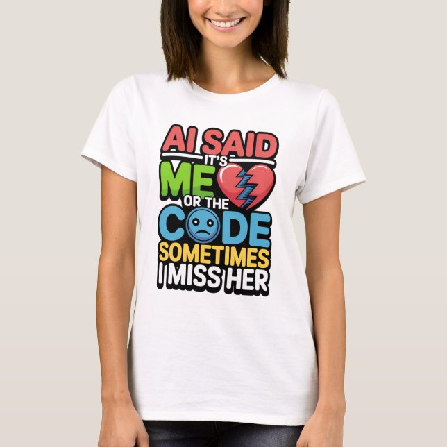 Camiseta Codificação de AI engraçada - Humor do programador (Frente)