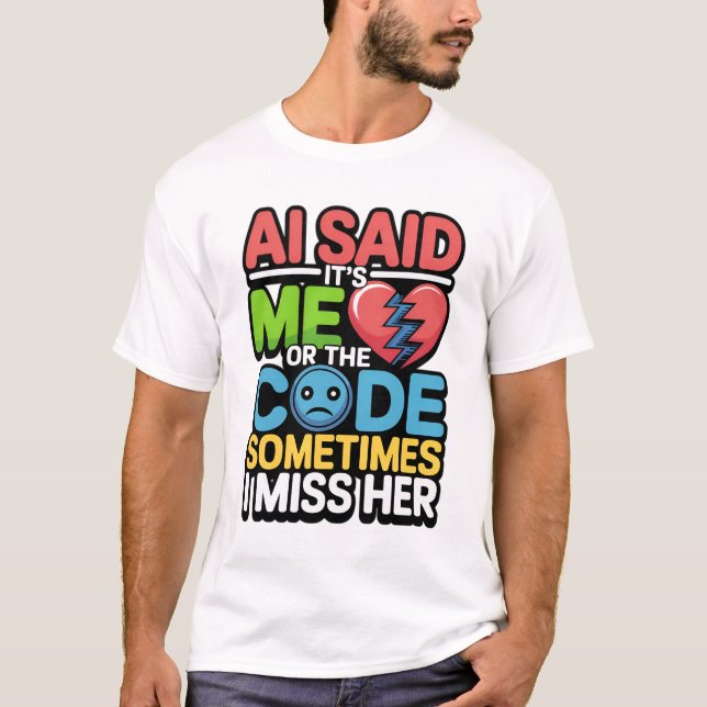 Camiseta Codificação de AI engraçada - Humor do programador (Frente)