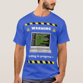 Camiseta Codificação de aviso em andamento Programador do c