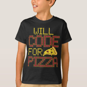 Camiseta Codificação De Computador Engraçado Pizza Lo