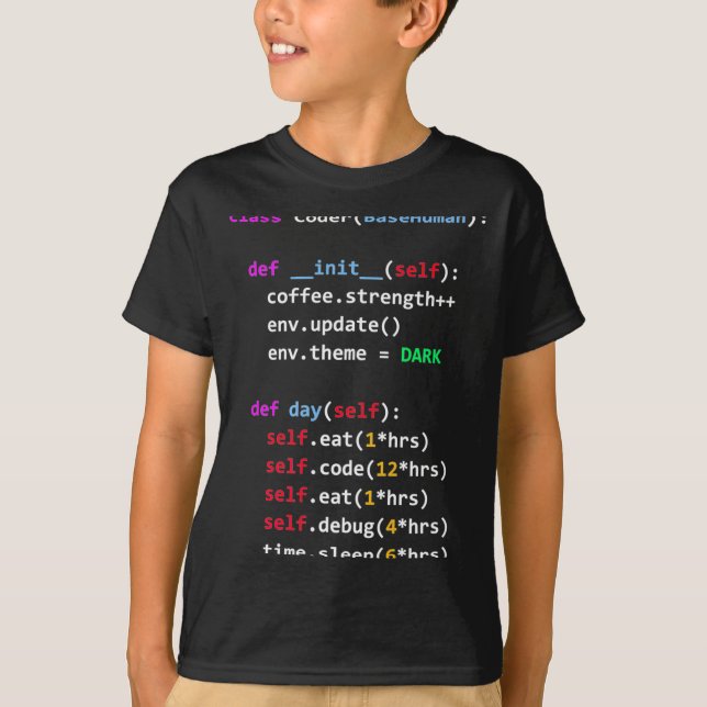Camiseta Codificação Divertida Python Cl Comer Código Dormi (Frente)
