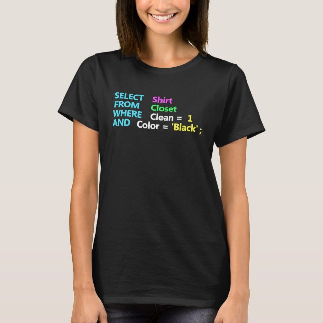 Camiseta Codificação do Banco de Dados do Geek do SQL Quest (Frente)