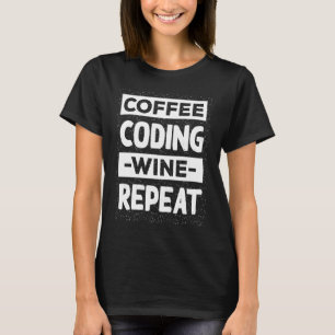 Camiseta Codificação do Café Codificação do Vinho Codificad