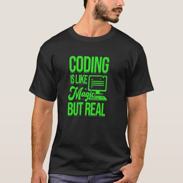 Camiseta Codificação É Como Software De Programador Magico  (Frente)