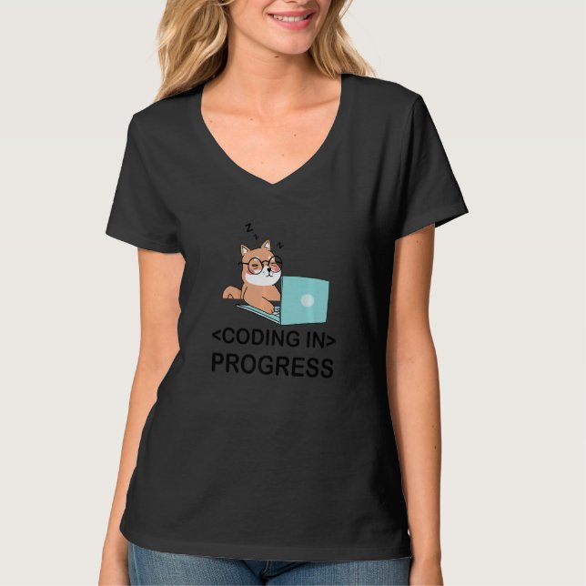 Camiseta Codificação Em Curso Programador Codificador Nerd  (Frente)