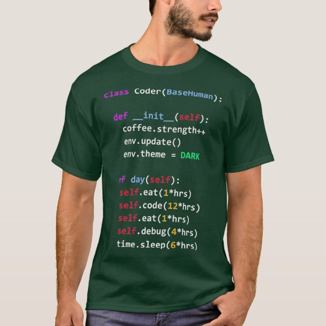 Camiseta Codificação Engraçada Classe Python Código de Comi (Frente)