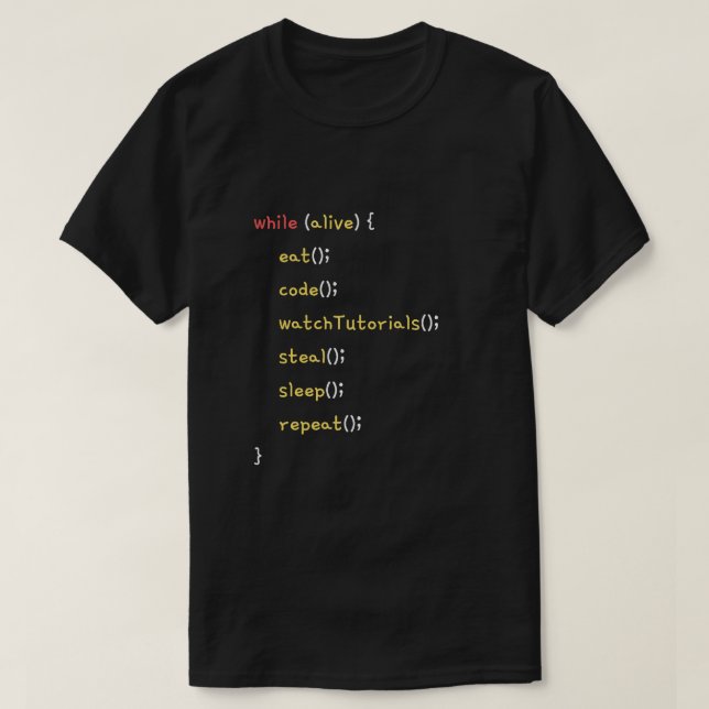 Camiseta Codificação Engraçada do Programador Diário da Vid (Frente do Design)