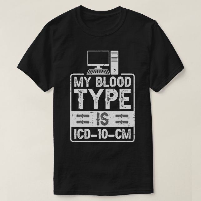 Camiseta Codificação Médica Faturação e Codificação 40 (Frente do Design)